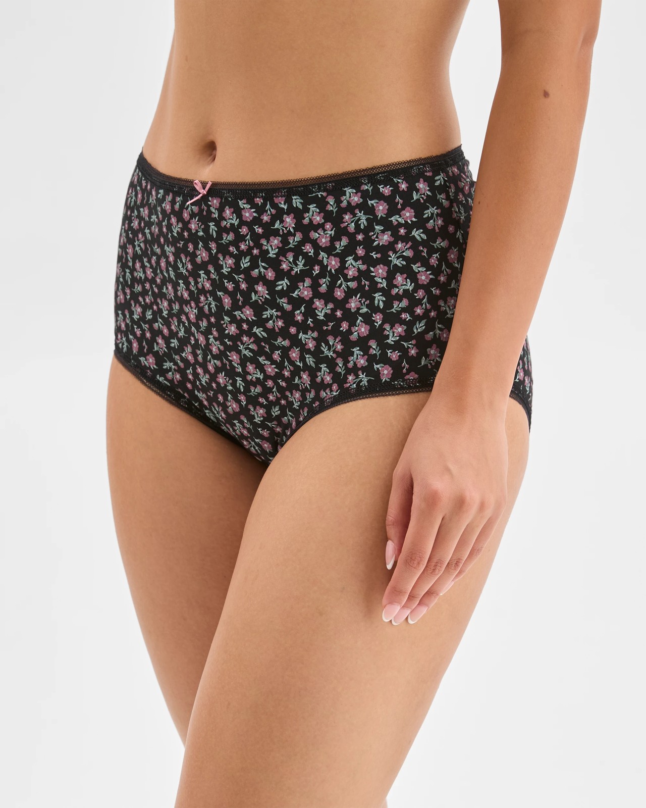 Cotton/Elastane 5 Pack Full Briefs - Floral & Hearts 3 of 5