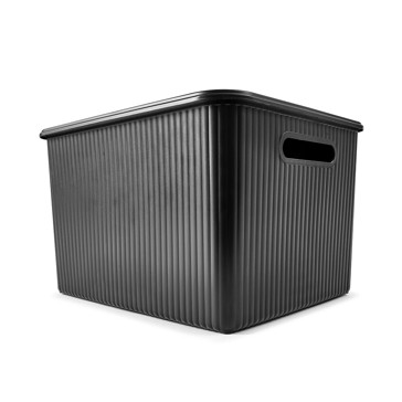 18L Ribbed Container, Black - Anko
