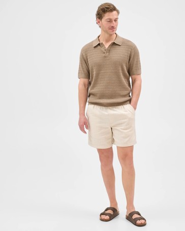 Australian Cotton Blend Textured Shorts
