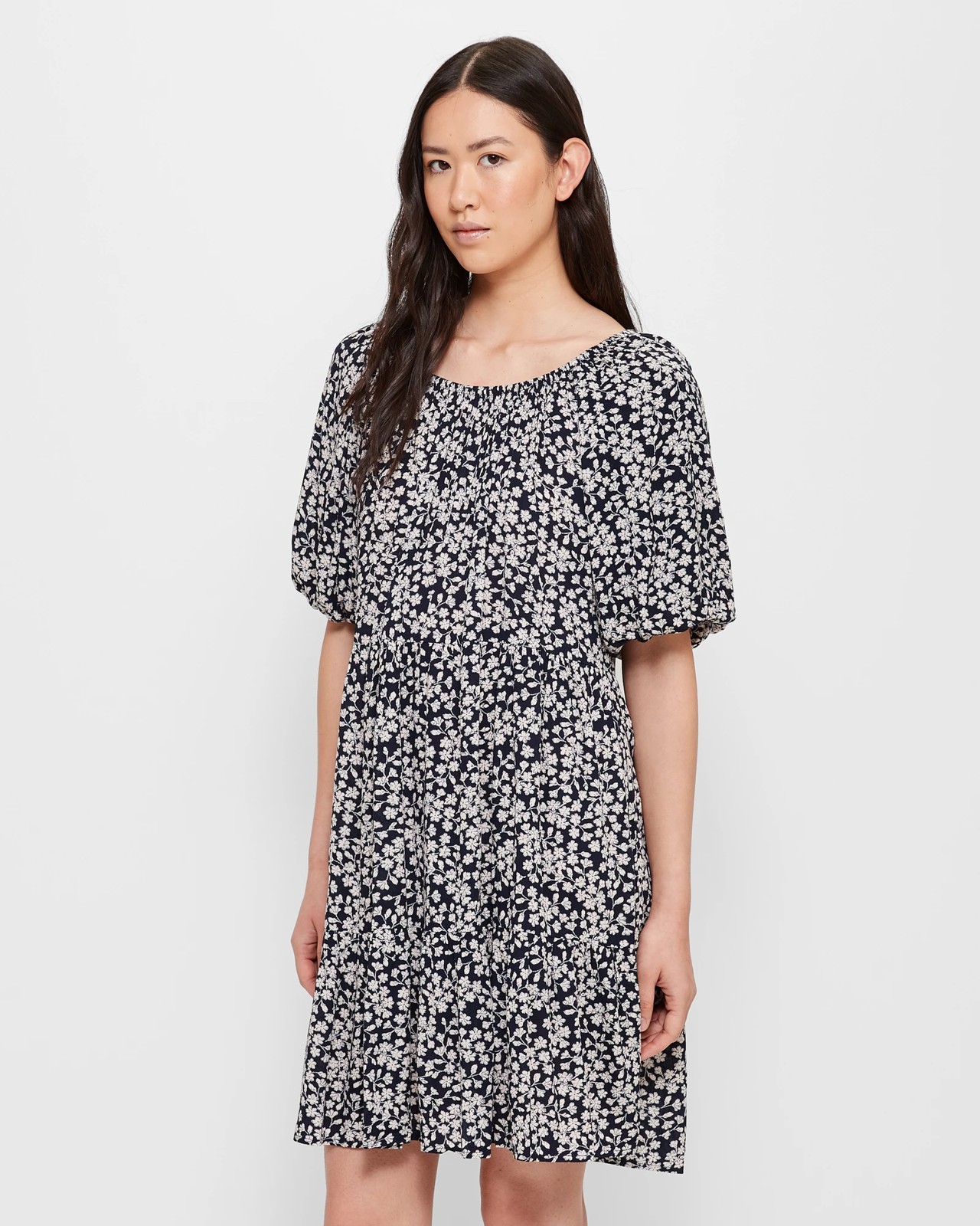 Crinkle Gathered Neck Mini Dress | Target Australia
