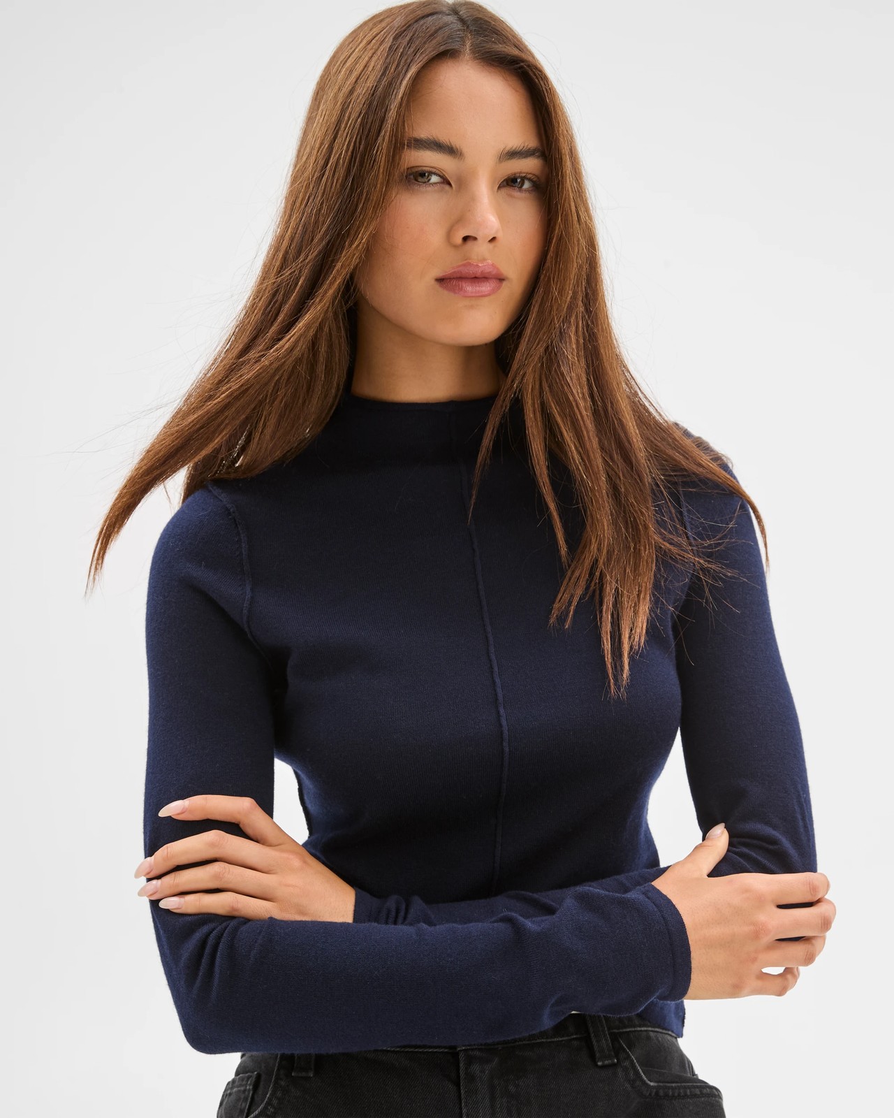 Lily Loves Exposed Seam Skivvy Top - Navy 4 of 6