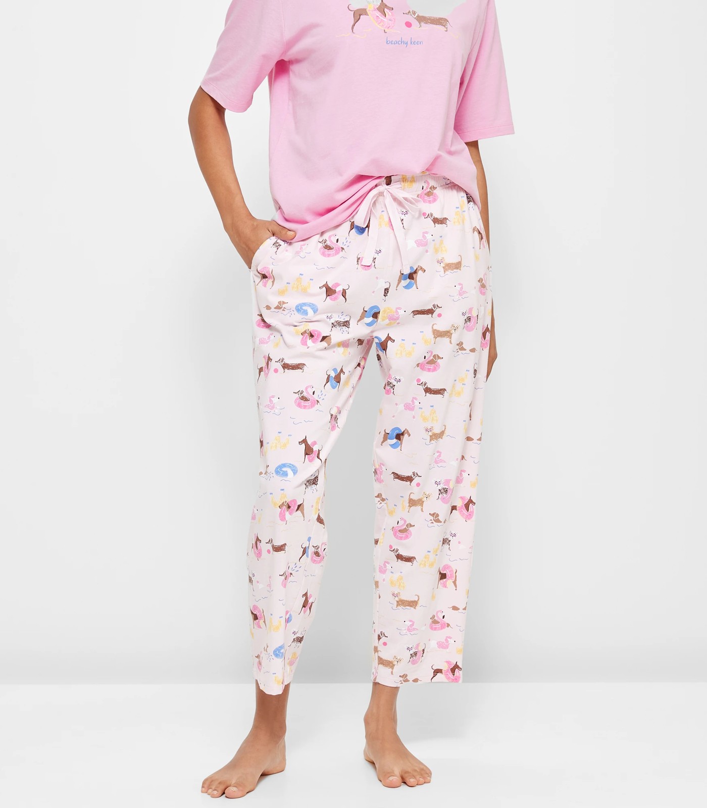 7/8 Length Pyjama Pants - Beach Dog