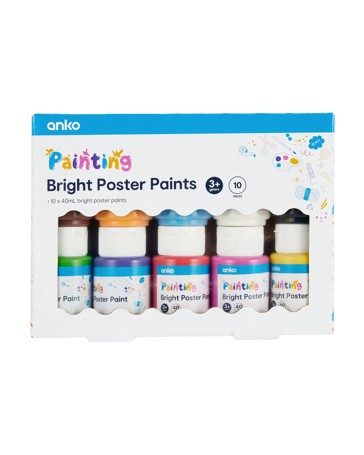 Anko 10 Piece Bright Poster Paints