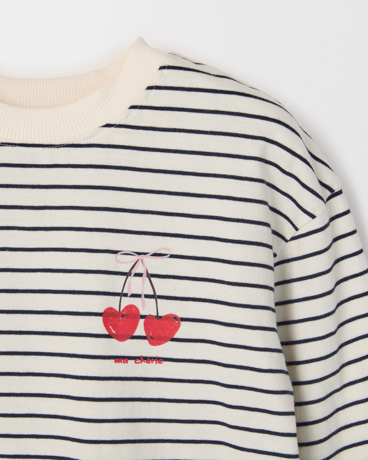 Australian Cotton Long Sleeve T-Shirt - Stripe AOP and Cherry Placement 2 of 2