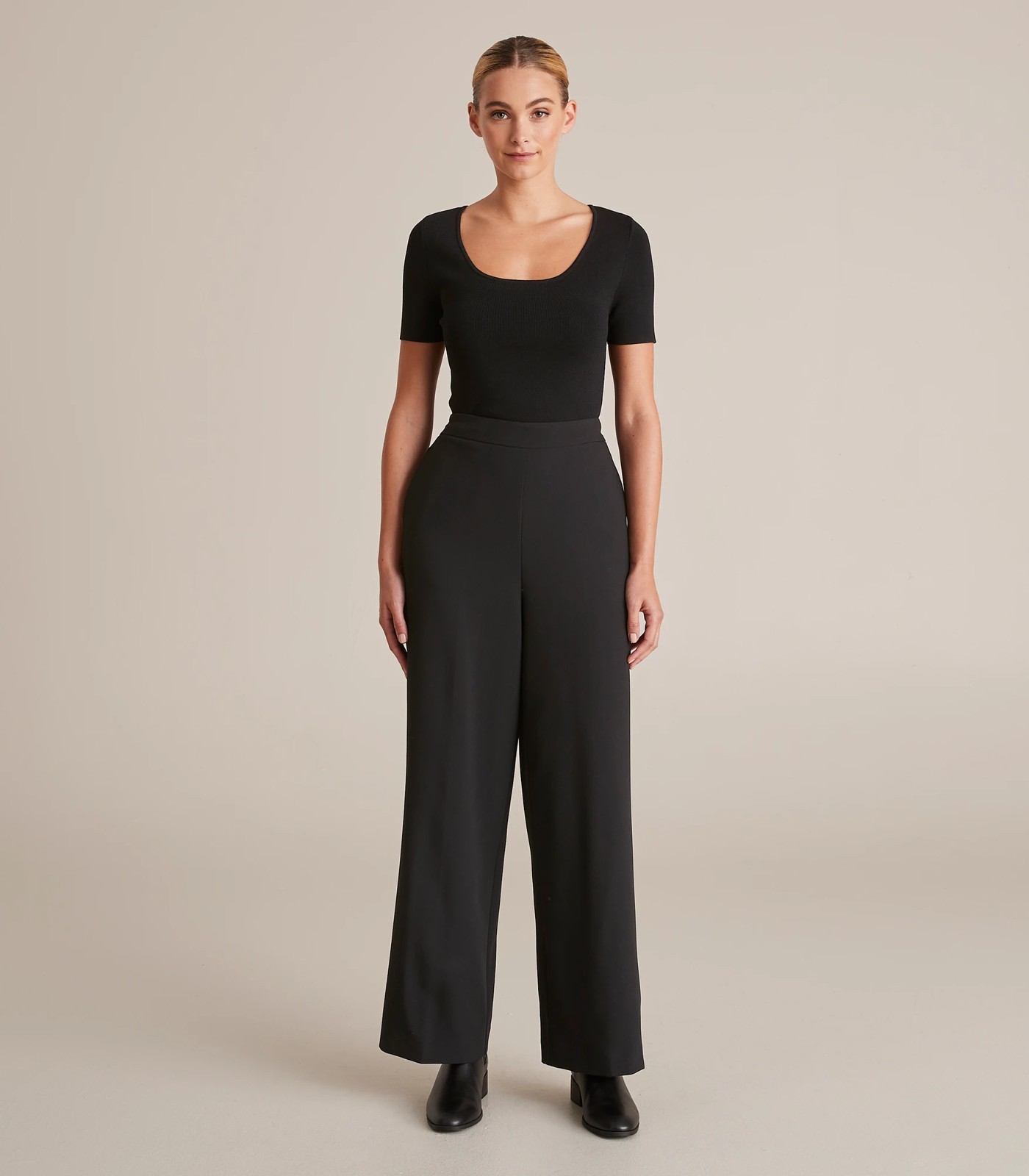 Preview Scoop Neck Crepe Knit T-Shirt 2 of 5