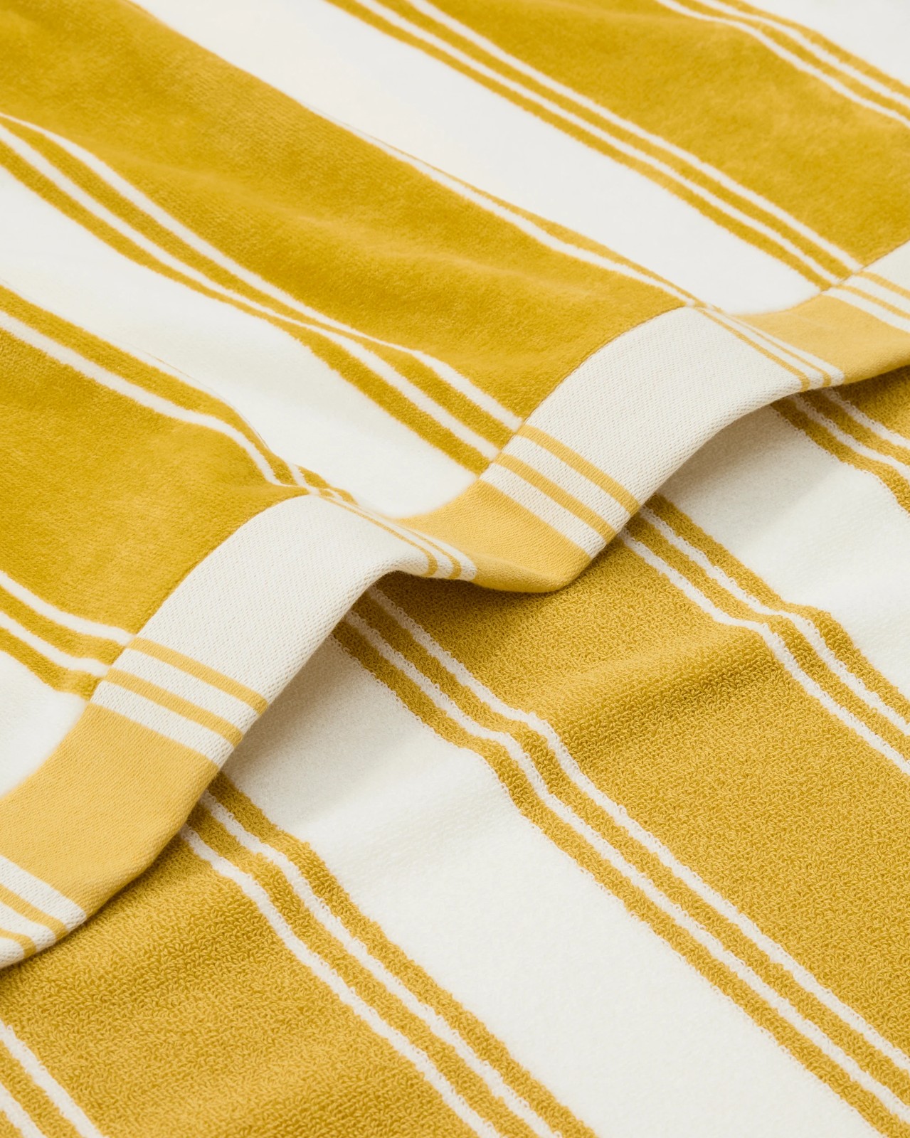 Byron Stripe Australian Cotton Adult Beach Towel - Olive Yellow 2 of 2