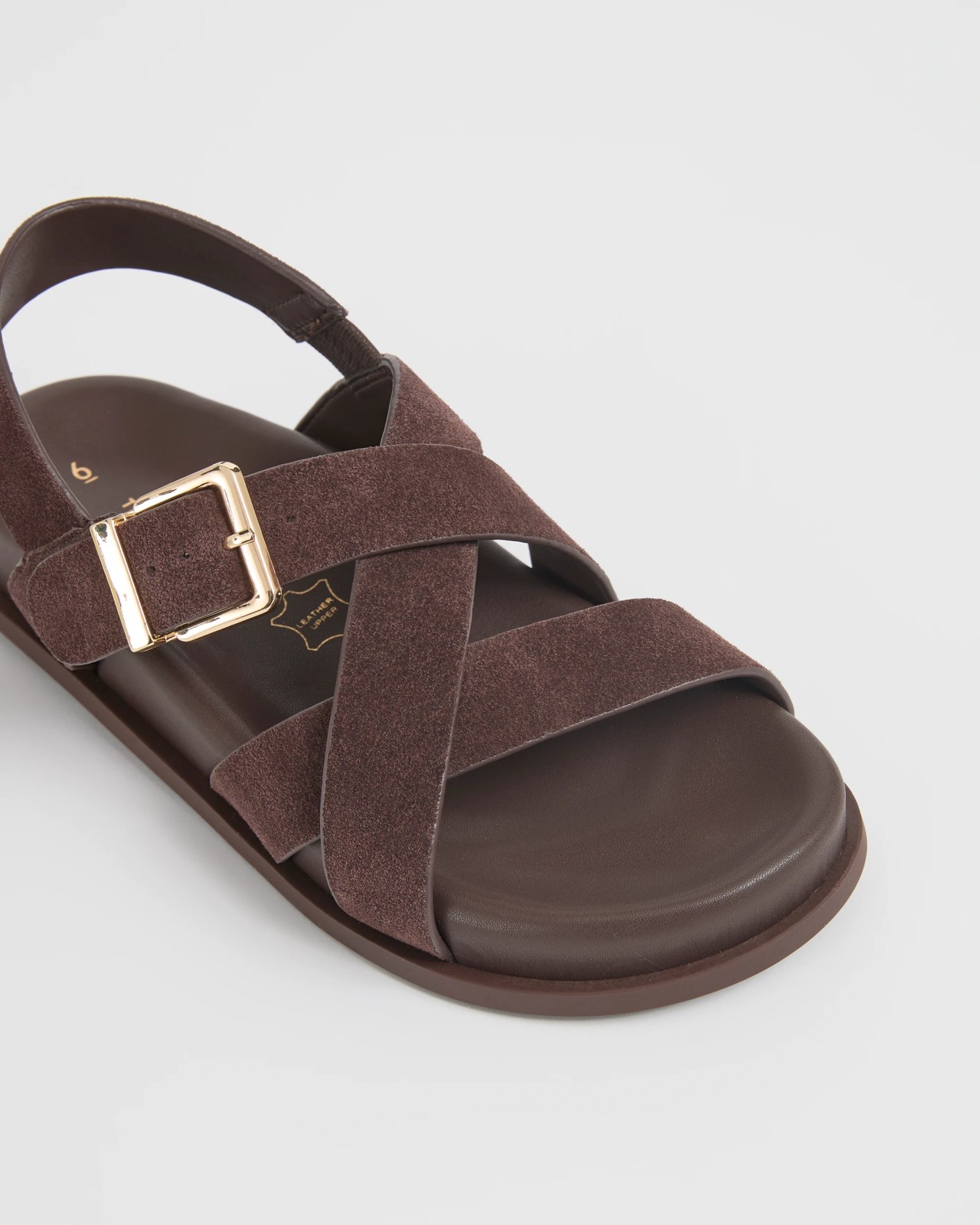Genuine Suede Leather Strap Sandals - Danny - Chocolate Suede 3 of 3