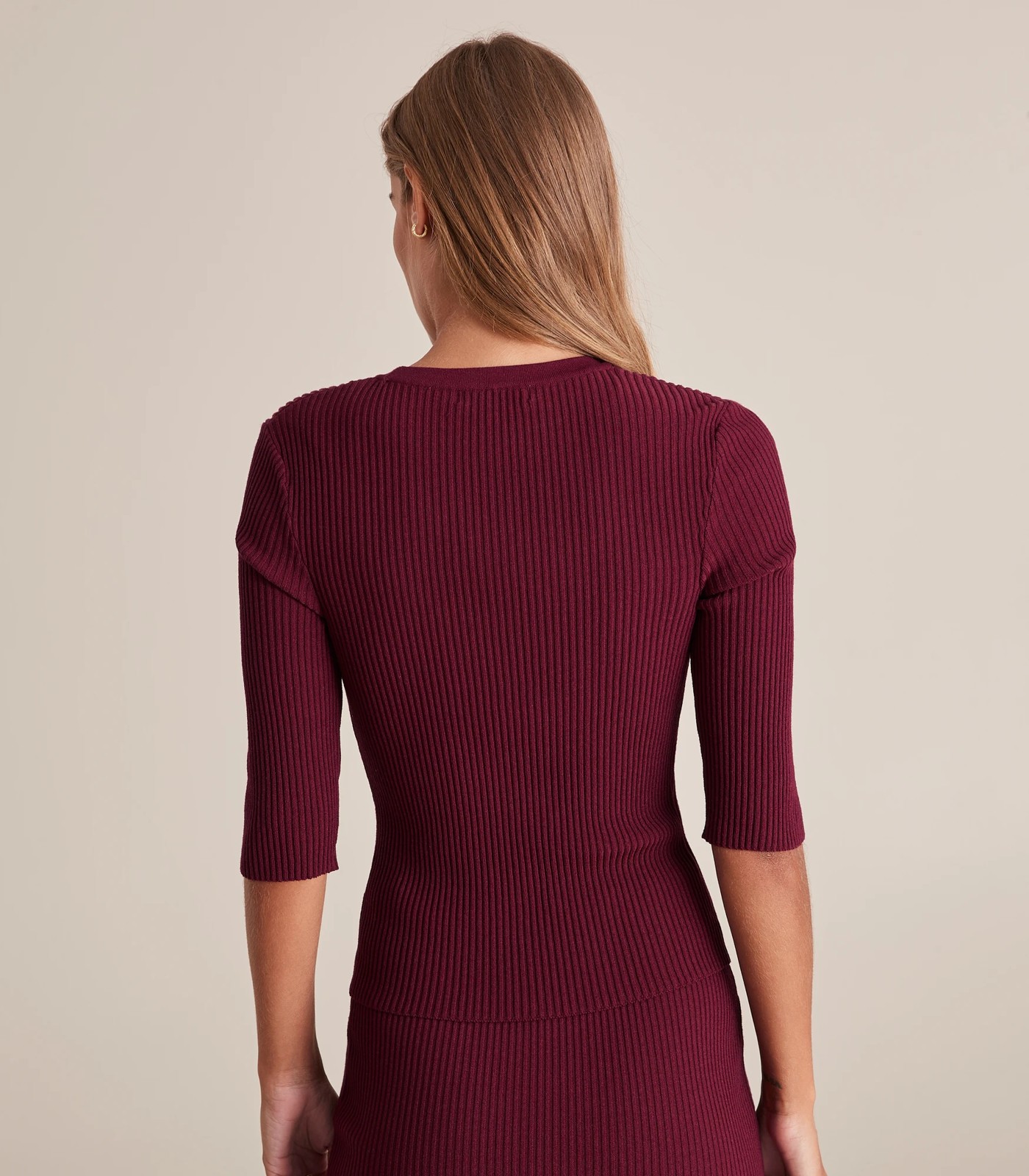 Preview Elbow Sleeve Rib Knit Top Target Australia