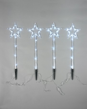 Anko 4 Pack Solar Powered LED Light Up Star Stakes