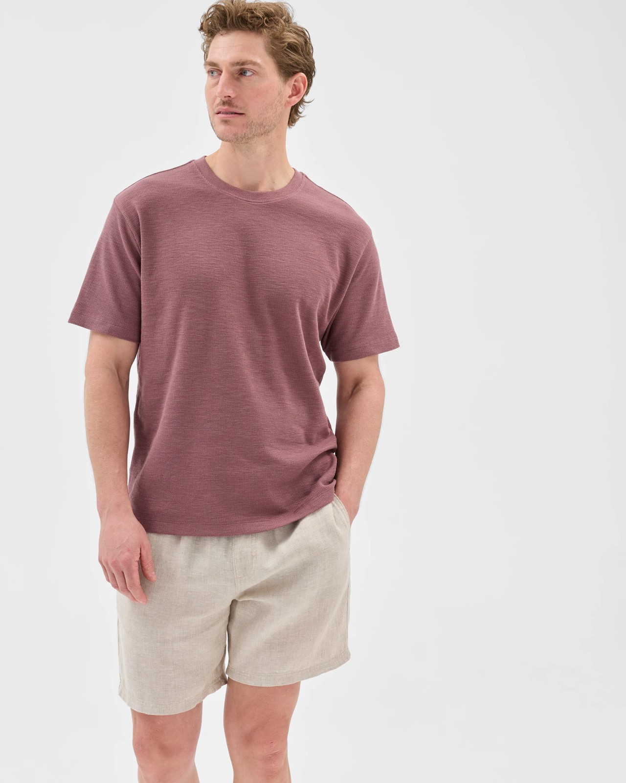 Australian Cotton Fashion Textured T-Shirt - Rose  5 of 5