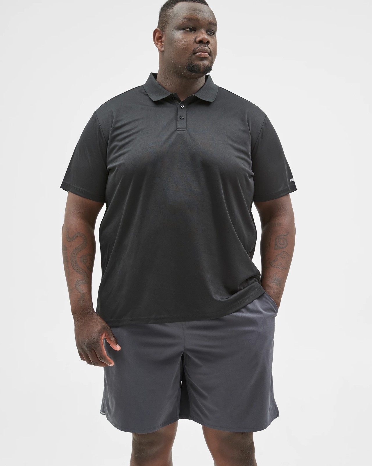 Plus Size Active Polo Top - Black 2 of 5