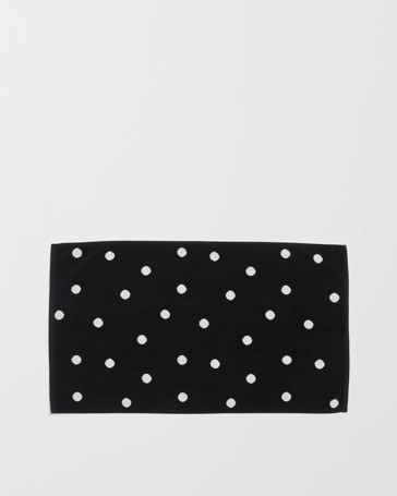 Senna Australian Cotton Polka Dot Bath Mat - Black Beauty