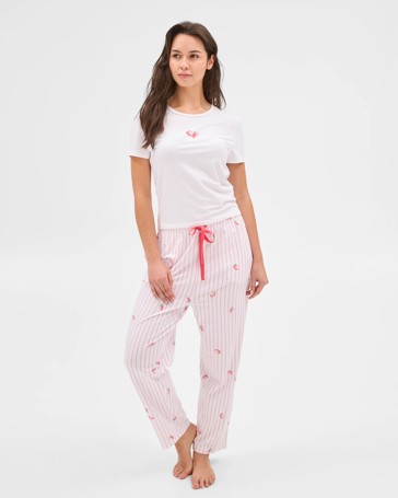 Womens Australian Cotton Blend Printed Sleep Top