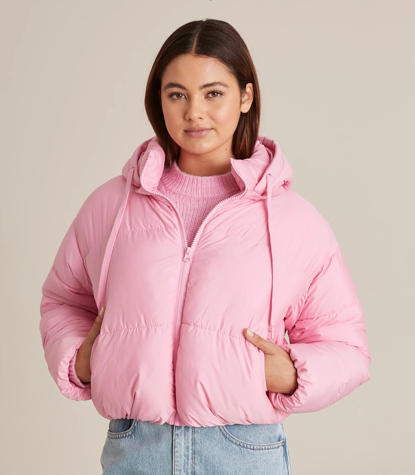 100% Recycled Polyester Relaxed Heavyweight Cropped Puffer, 41% OFF