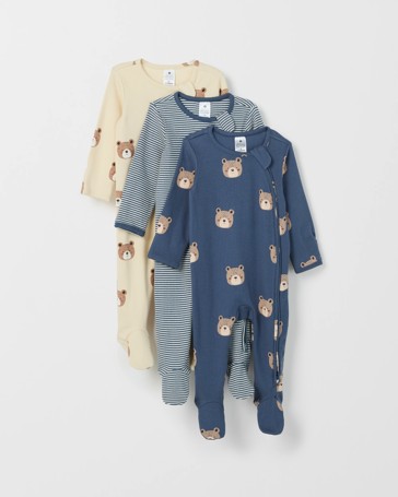 Baby Organic Cotton 3 Pack Zip Coverall