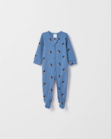 Disney Organic Cotton Baby Waffle Footed Zip Coverall