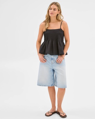 Lily Loves Australian Cotton Woven Pintuck Cami