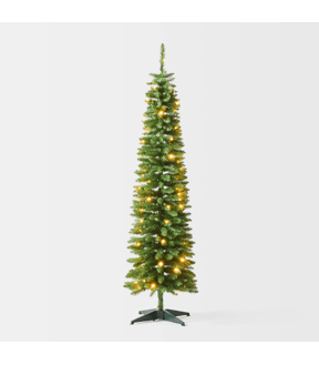 1.82m (6ft) Green Slim Prelit Christmas Tree (H) - Anko