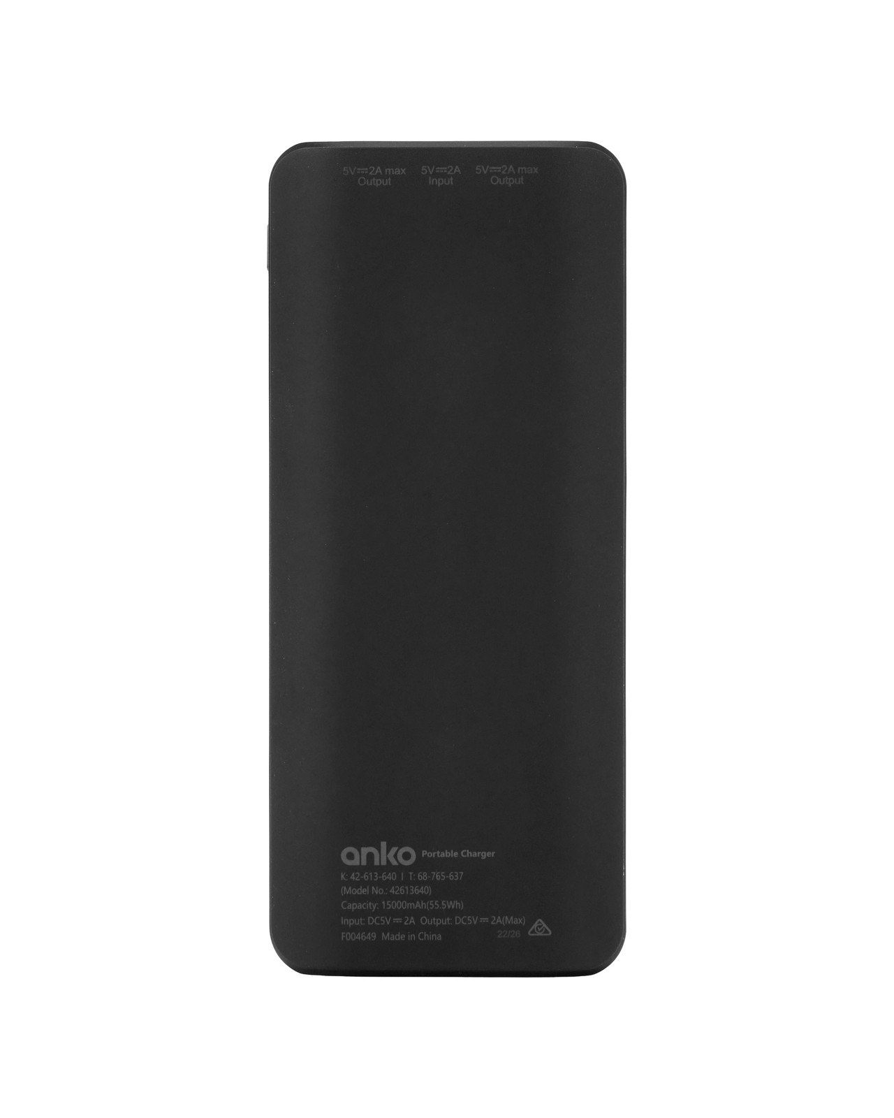Portable Charger Dual Port, 15,000mAh - Anko 3 of 5