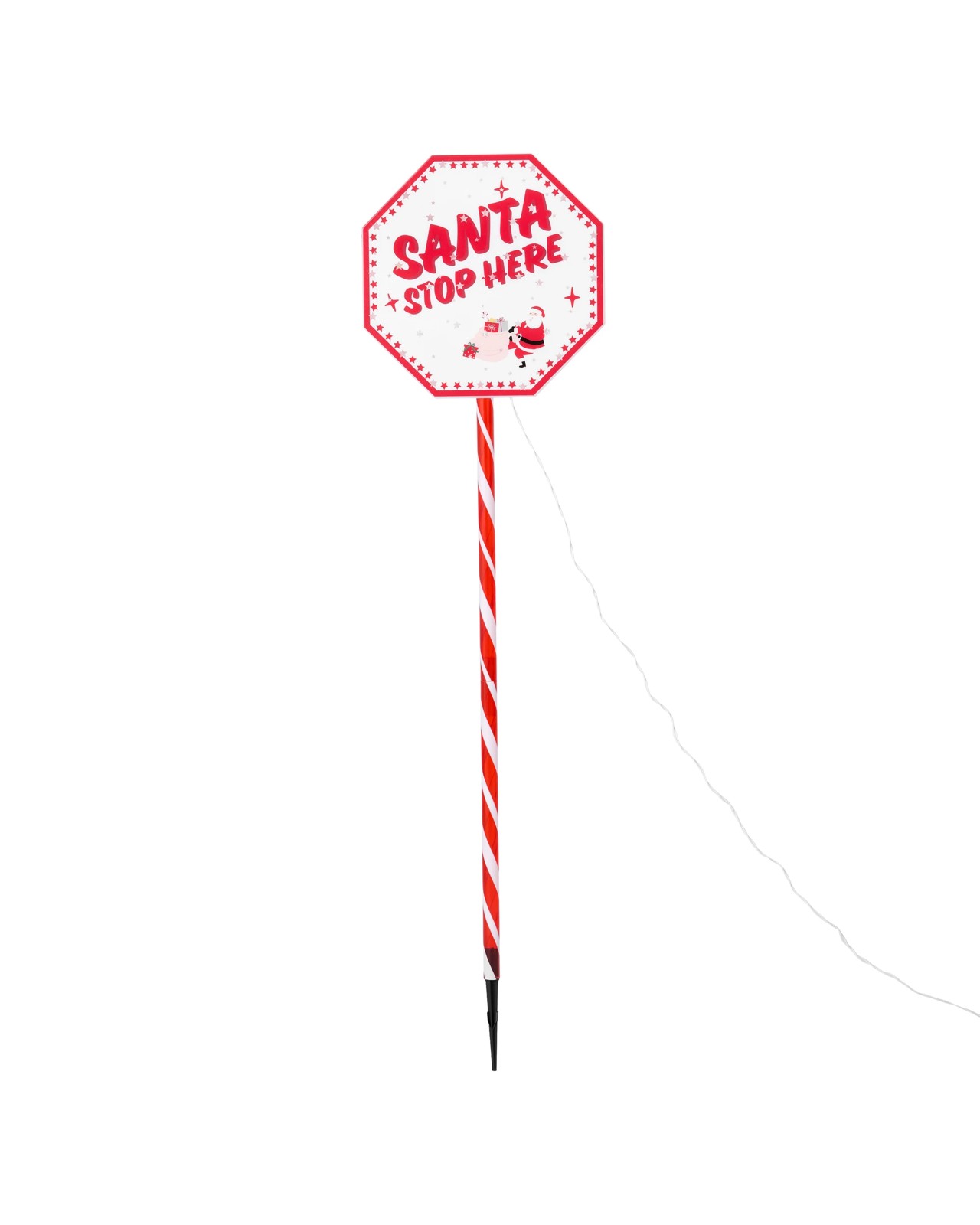 Anko Solar Powered LED Light Up Santa Stop Here Stake 3 of 6