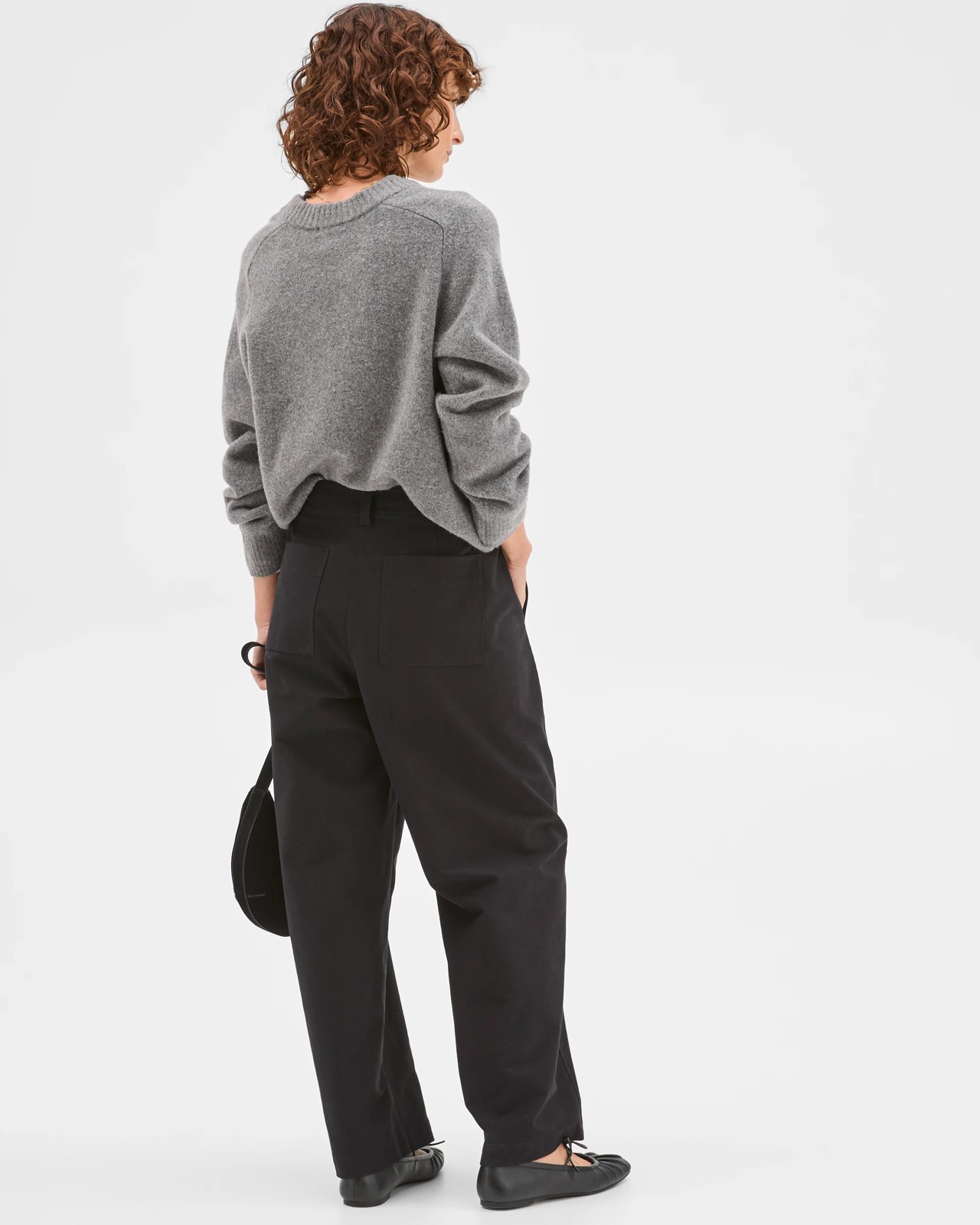 Relaxed Forward Seam Barrel Leg Pants - Black 6 of 6