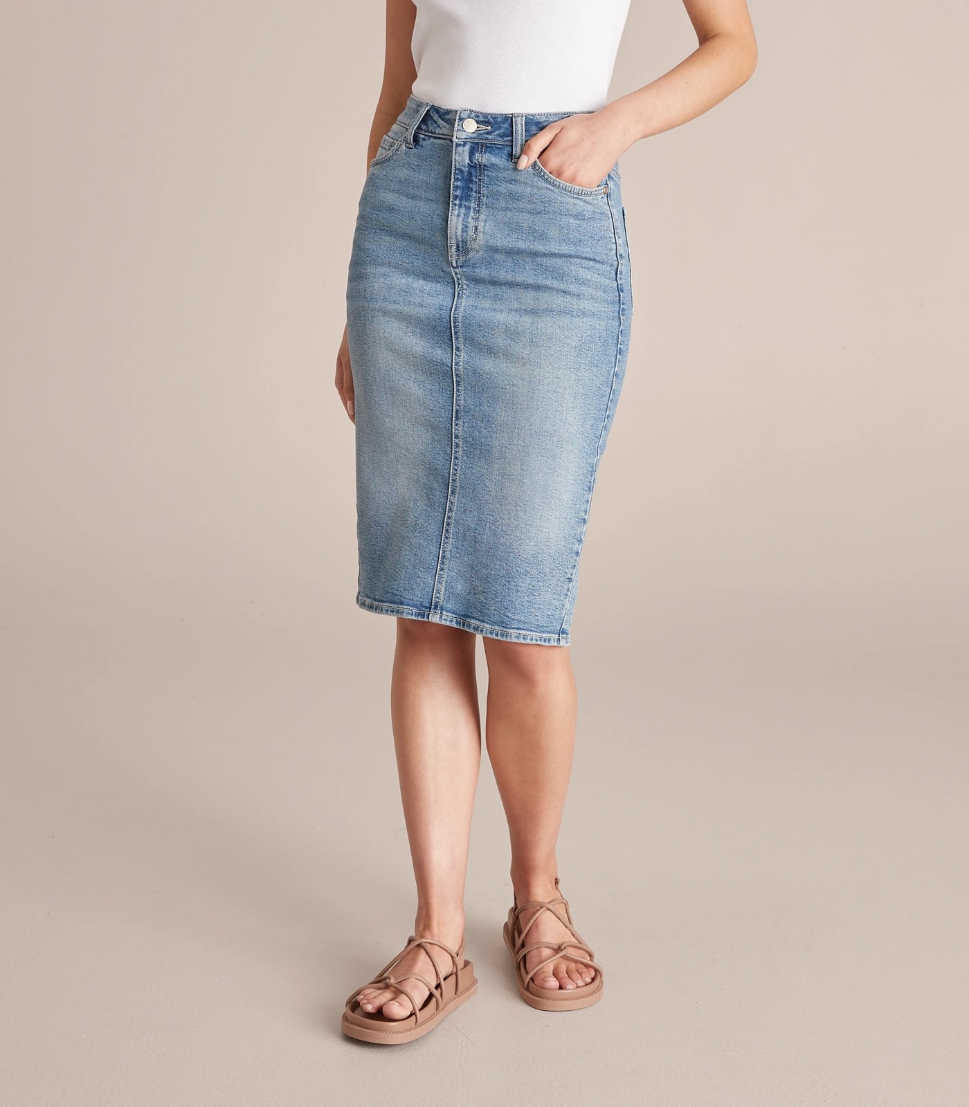 Long denim best sale skirt target