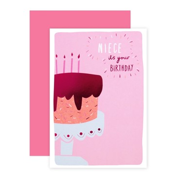 Connections from Hallmark Birthday Card for Niece - Pretty in Pink Cake