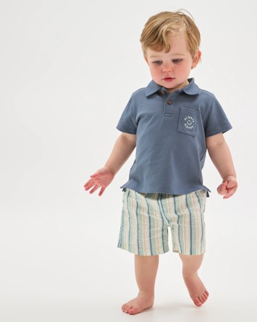 Baby Polo Top and Shorts 2 Piece Set