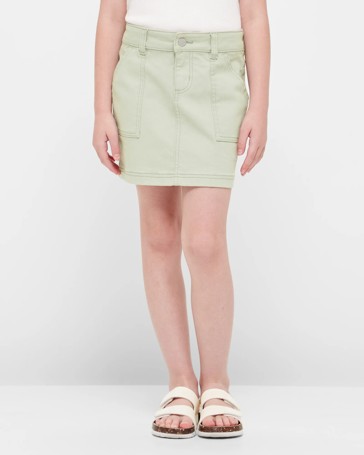 Twill Utility Cargo Skirt