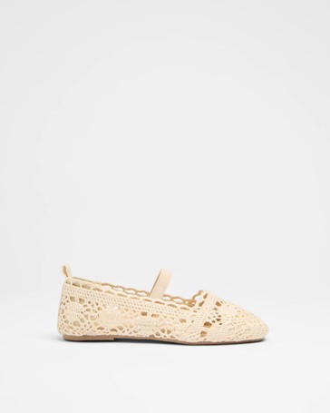 Girls Junior Crochet Ballet Flat