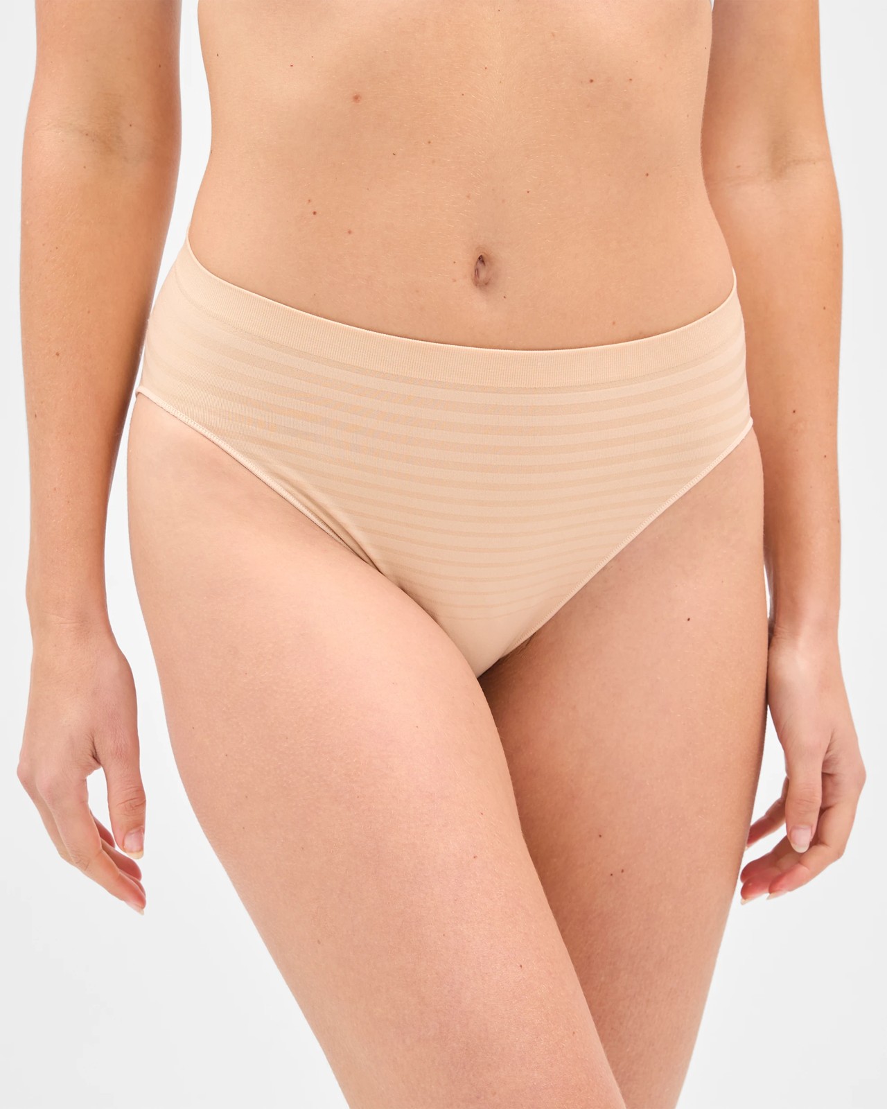 2 Pack Seamfree Matte and Shine High Cut Briefs - Bare Beauty 3 of 4