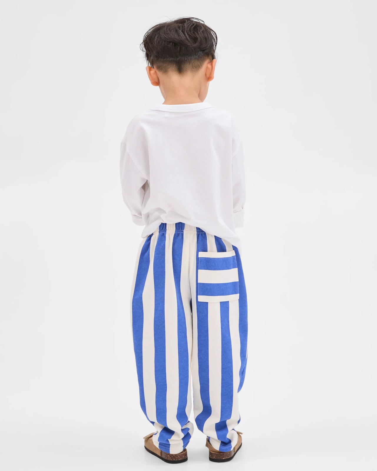 Australian Cotton Blend Vertical Stripe Trackpants - Blue 4 of 6