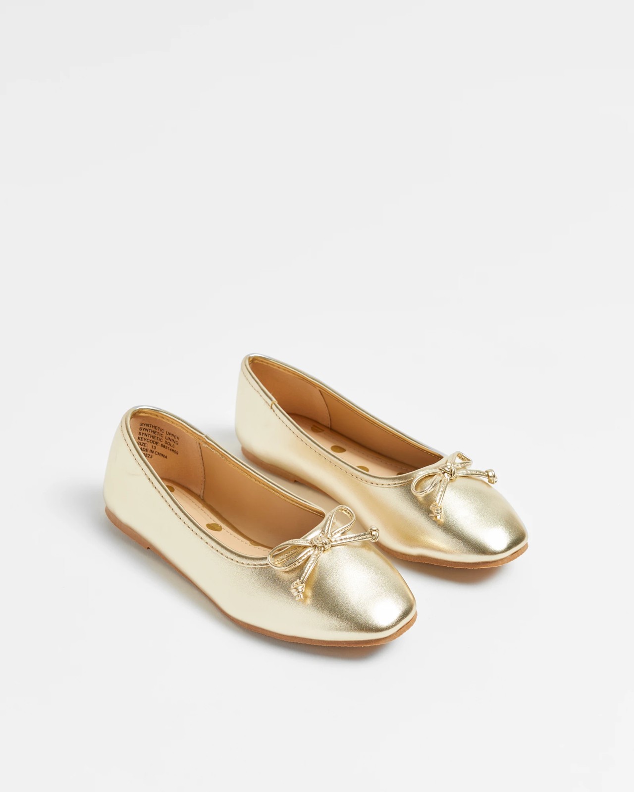 Gold pointed toe online flats