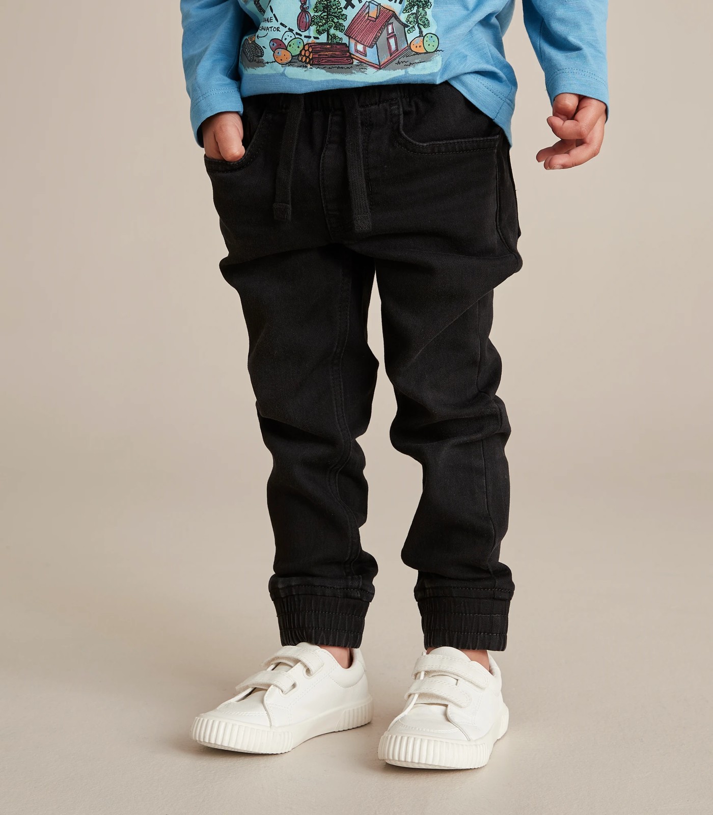 Denim Casual Wear 175GSM Black Kids Jogger Jeans, Size: 30