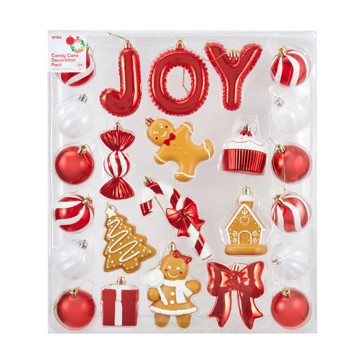 24 Pack Candy Cane Decoration Pack - Anko