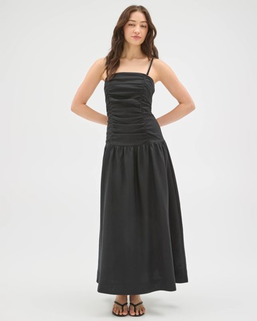 Lily Loves European Linen Drop Waist Maxi Dress