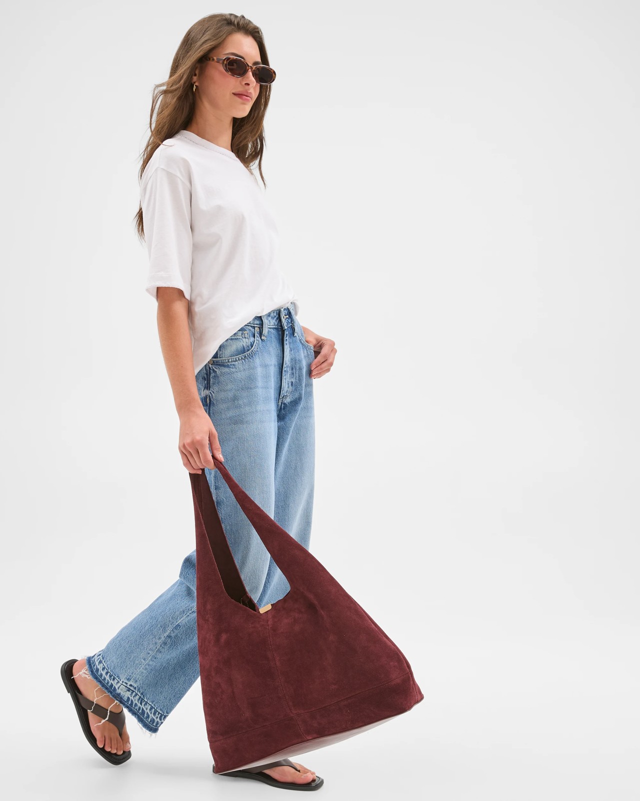Petites Australian Cotton Stitch Detail T-Shirt - White 5 of 5