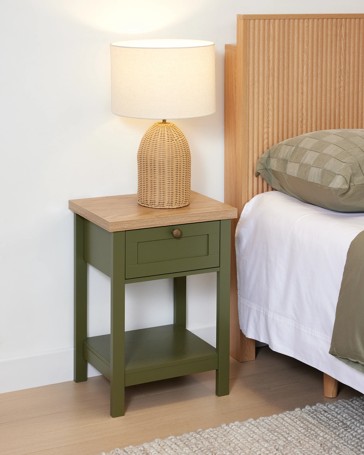 Anko Oliver Bedside Table - Olive Green