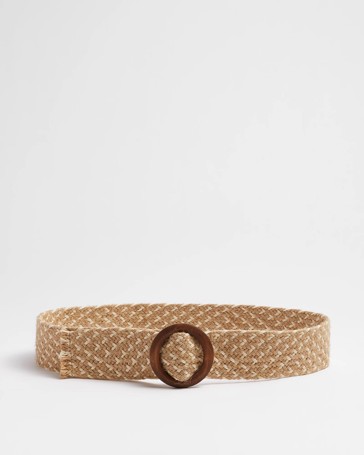 Round Buckle Weave Belt