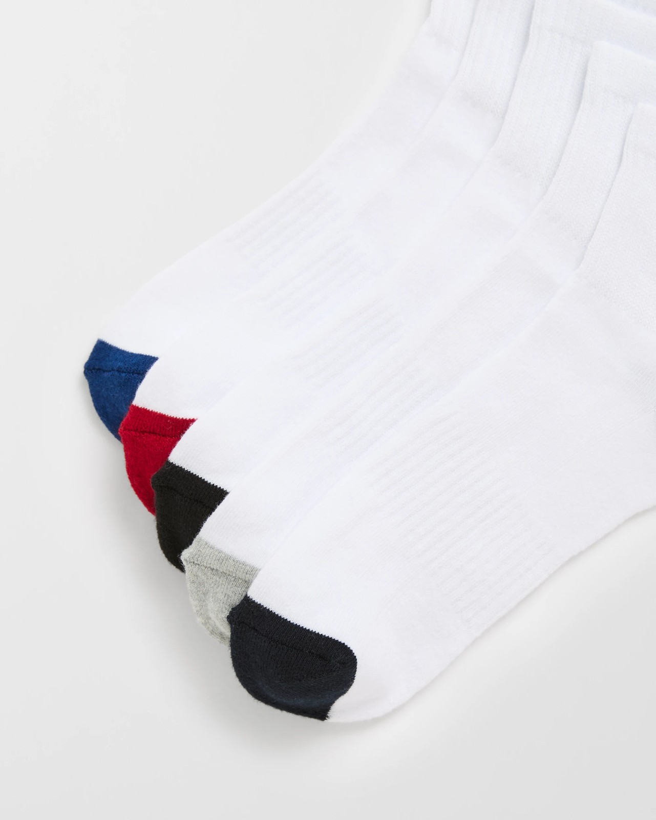Maxx Australian Cotton Blend 5 Pack Quarter Crew Socks - White/Colour Blocking 2 of 3