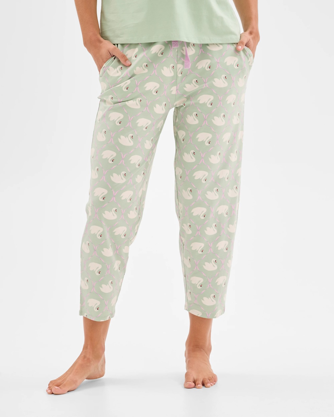 Australian Cotton 7/8 Length Jersey Sleep Pants 3 of 6