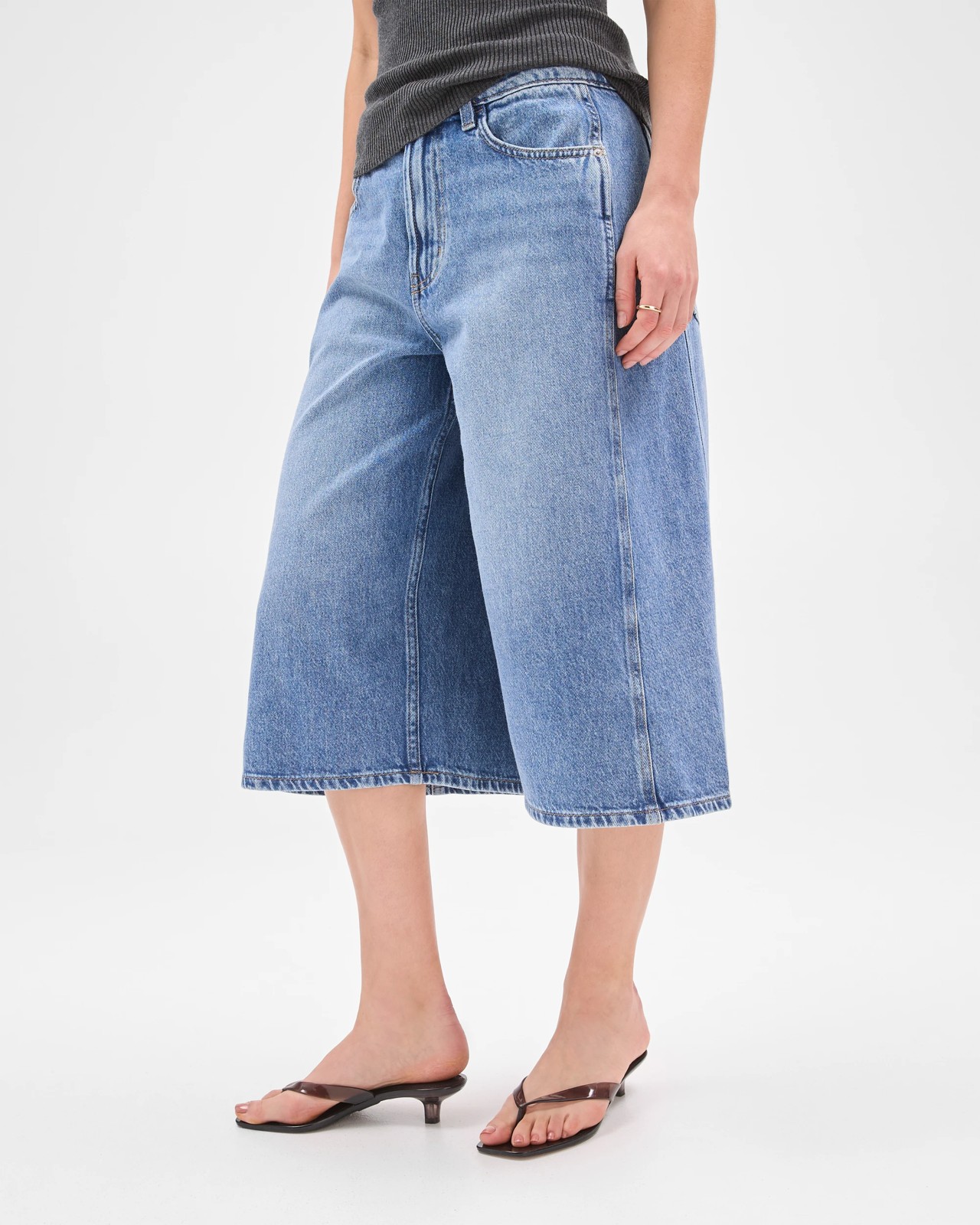 Lily Loves Australian Cotton Blend Longline Denim Bermuda Shorts 3 of 6