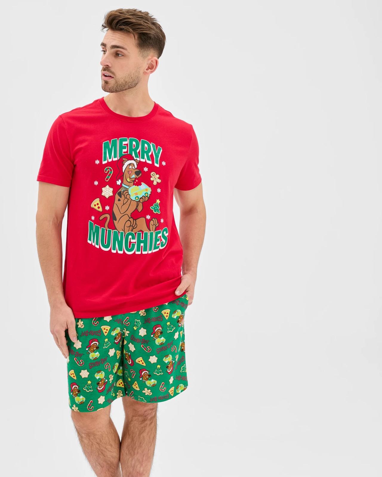 Short Sleeve Top and Shorts Christmas Pyjama Set 2 of 5