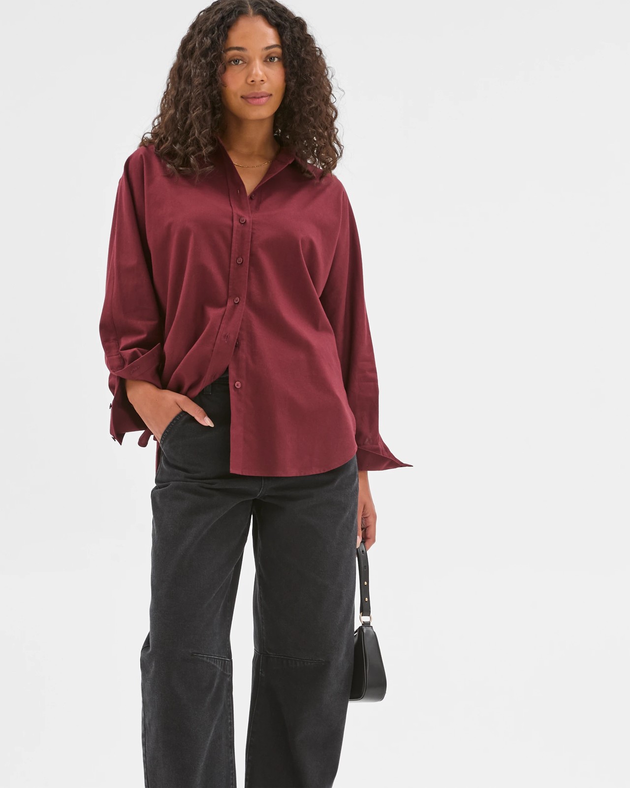 Australian Cotton Batwing Shirt - Decadent Chocolate 5 of 5