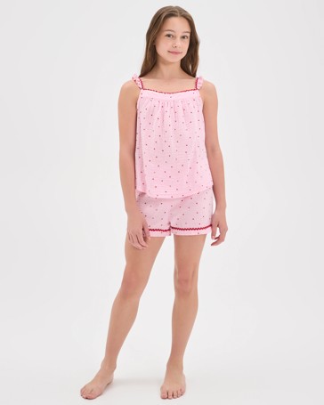 Australian Cotton Older Girls Cami Woven Pyjama Set