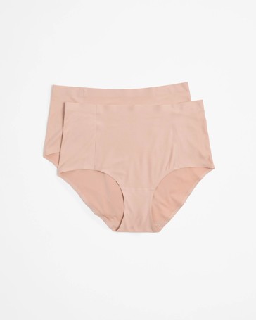 2 Pack Bonded No Show High Waist Full Briefs