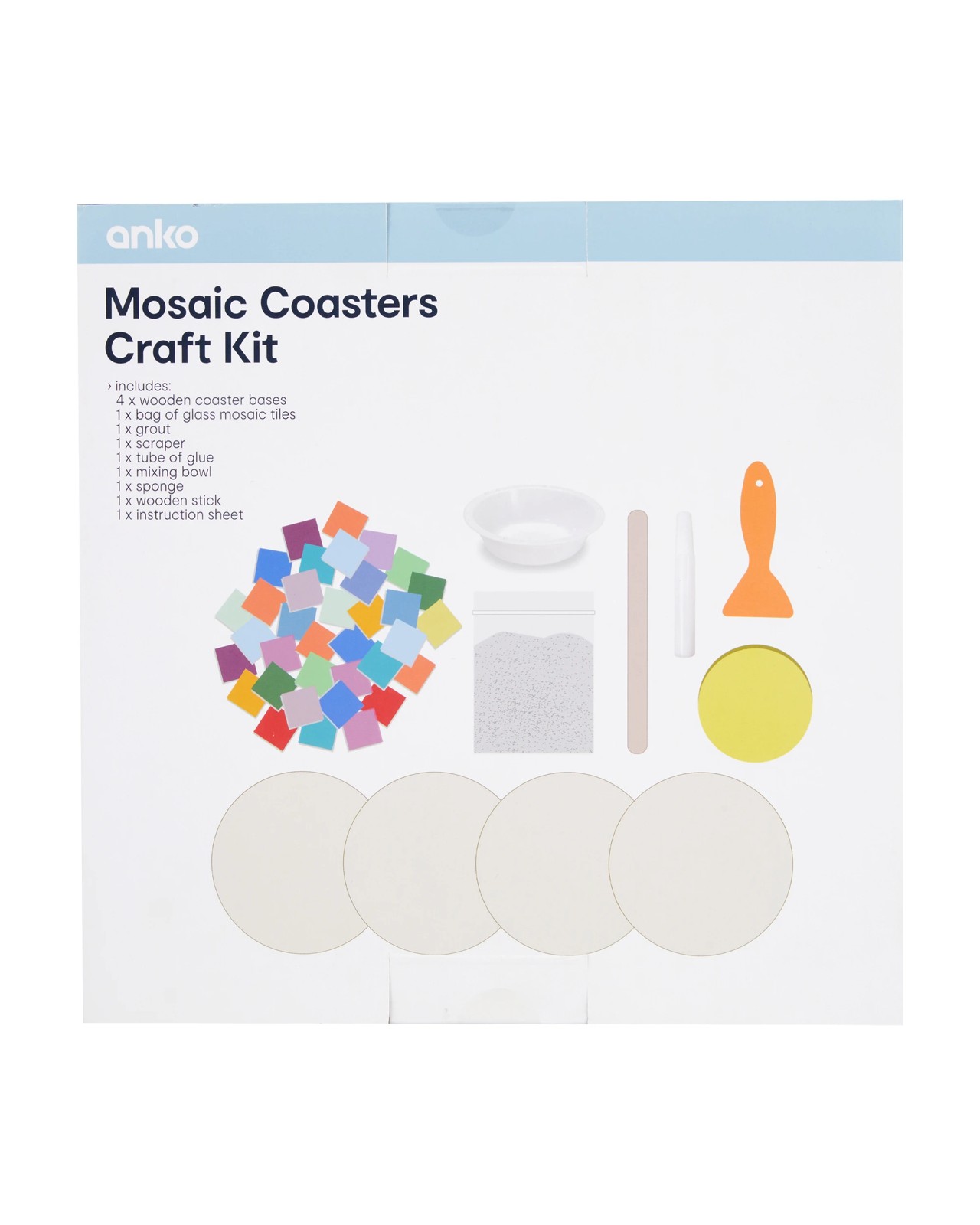 DIY Mosaic Coasters Craft Kit - Anko 3 of 3