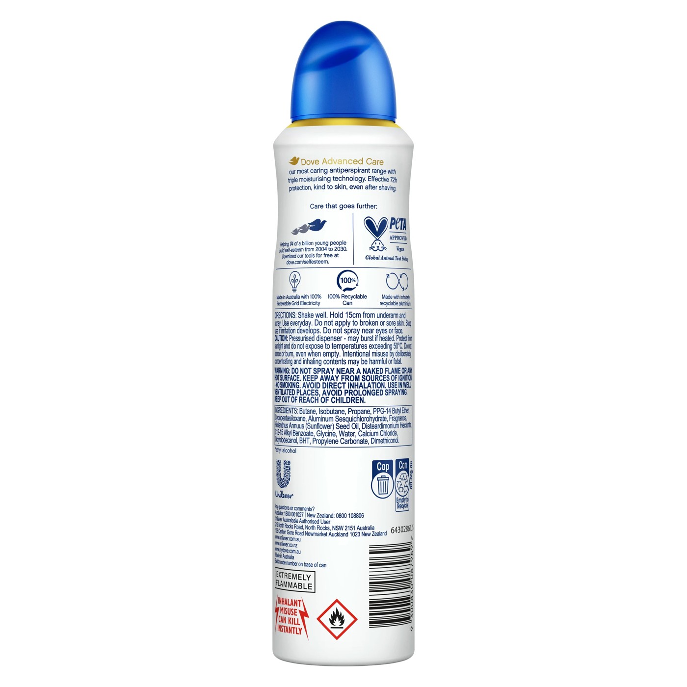 Dove Advanced Care Original Antiperspirant Deodorant 250ml 2 of 6