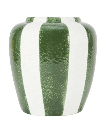 Anko Green Wide Stripe Ceramic Vase