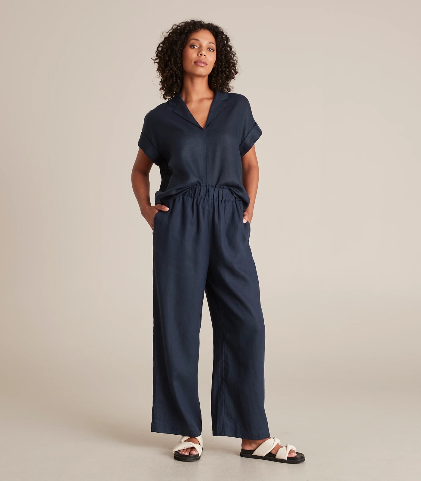 European Linen Roll Cuff Sleeve Blouse 6 of 6